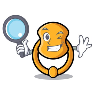 Dedektif metal kapı tokmağı karakter karikatür