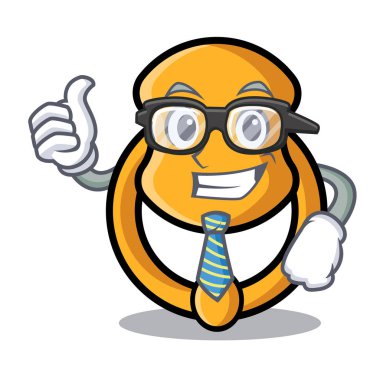 İşadamı metal kapı tokmağı karakter karikatür