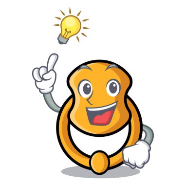 Maskot karikatür bir fikir vintage kapı tokmağı var