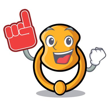 Köpük parmak vintage kapı tokmağı maskot karikatür vektör çizim üzerinde