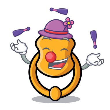 Vintage kapı tokmağı maskot karikatür hokkabazlık