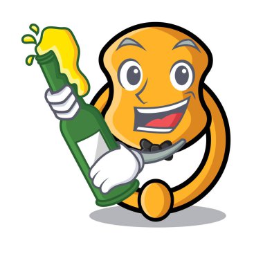 Maskot karikatür ile bira vintage kapı tokmağı