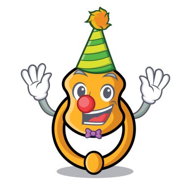 Palyaço vintage kapı tokmağı maskot karikatür