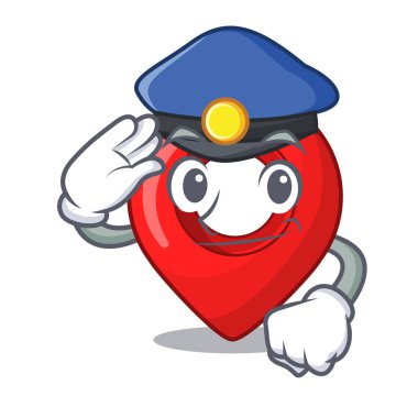 Polis Gps navigasyon pin karakter karikatür