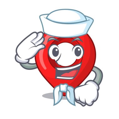 Denizci Gps navigasyon pin karakter karikatür