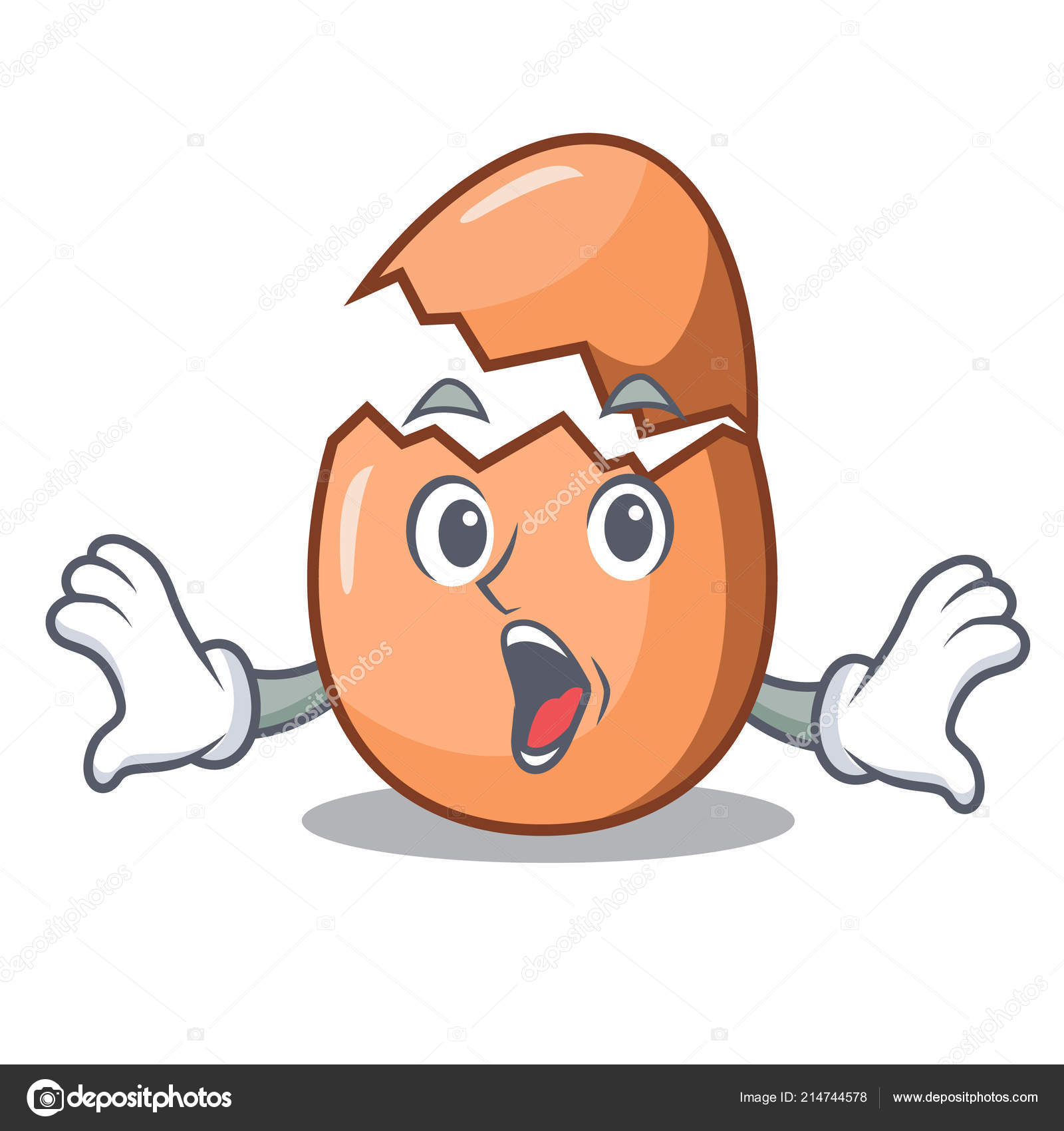 Surprised shell of broken egg on the mascot Stock Vector by ©kongvector ...