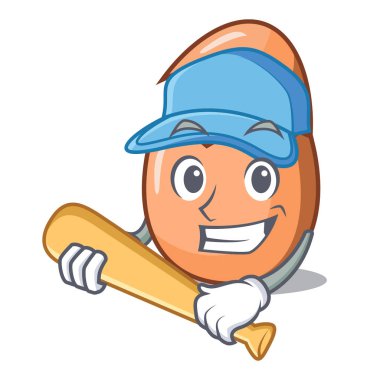 Yumurta kat karikatür kırık beyzbol karakter oynamak