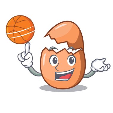 Yumurta kat karikatür kırık basketbol karakteri ile