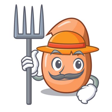 Çiftçi kırık yumurta kat karikatür karakter