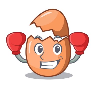 Yumurta kat karikatür kırık boks karakter