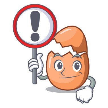 Kat karikatür vektör çizim ile işareti karakter kırık yumurta