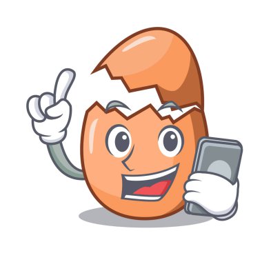 Yumurta kat karikatür kırık telefon karakteri ile