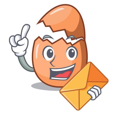 Çiğ yumurta tablo karikatür kırık zarf ile