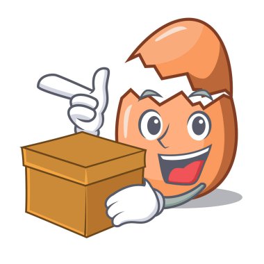 Kutu çiğ yumurta tablo karikatür kırık