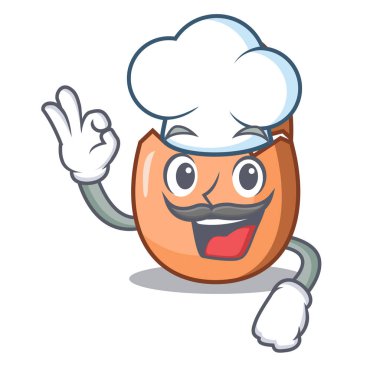 Şef çiğ yumurta tablo karikatür kırık