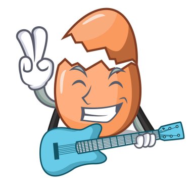 Gitar maskotu kırık yumurta kabuğunda