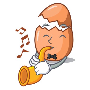 Trompet maskotu kırık yumurta kabuğunda