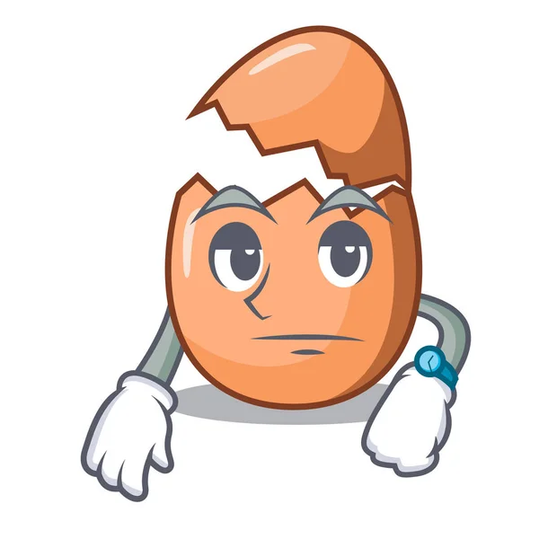 Esperando huevo roto aislado en la mascota — Vector de stock