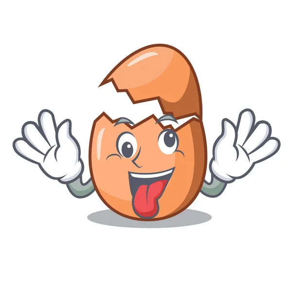 Huevo roto loco aislado en la mascota — Vector de stock