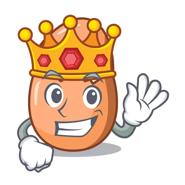 Král, rozbité vajíčko izolované na maskot — Stockový vektor