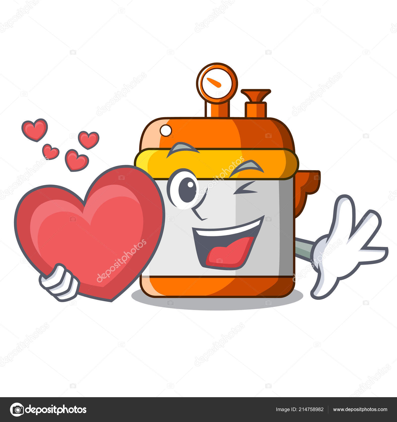 With heart electric rice cooker isolated on cartoon Stock Vector by  ©kongvector 214758982