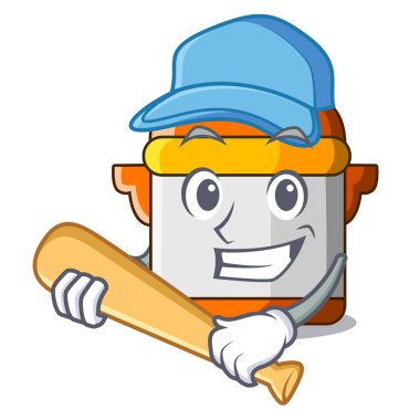 Yemek pişirmek için iskambil beyzbol karakter karikatür modern Ocak