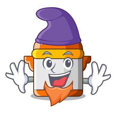 Elf karakter karikatür modern tencere yemek pişirmek için