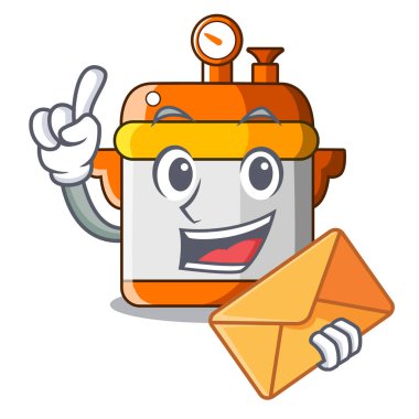 Zarf karikatür pirinç Elektrikli Ocak ile mutfakta