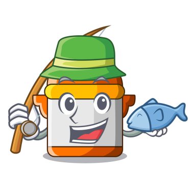 Karikatür izole elektrik pirinç Ocak Balık tutma