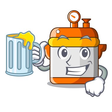 Karikatür izole meyve suyu elektrik pirinç Ocak ile