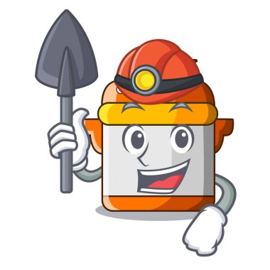 Karikatür izole madenci elektrik pirinç Ocak