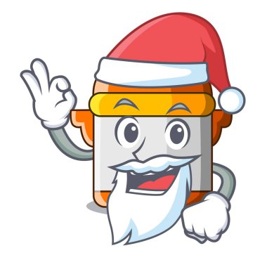 Santa elektrikli düdüklü tencere maskot vektör illüstrasyon izole