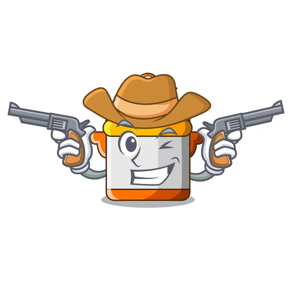 Cowboy personagem cartoon fogão moderno para cozinhar —  Vetores de Stock