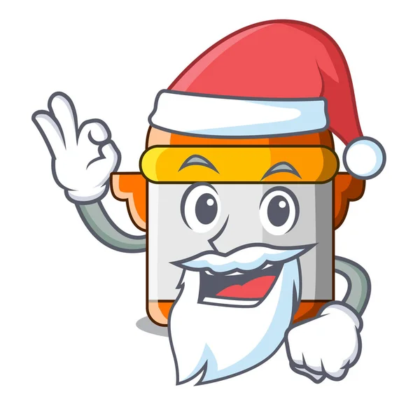 Santa Elektrische Snelkookpan Geïsoleerd Mascotte Vectorillustratie — Stockvector