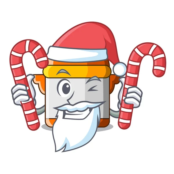 Santa med godis elektriska tryckkokare isolerad på maskot — Stock vektor