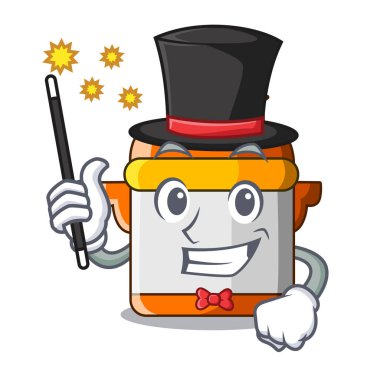 Sihirbaz elektrikli düdüklü tencere maskotu izole