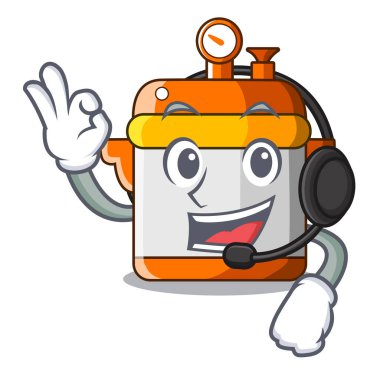 Kulaklık elektrikli düdüklü maskotu izole tencere ile