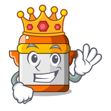 Maskot izole kral elektrikli düdüklü tencere