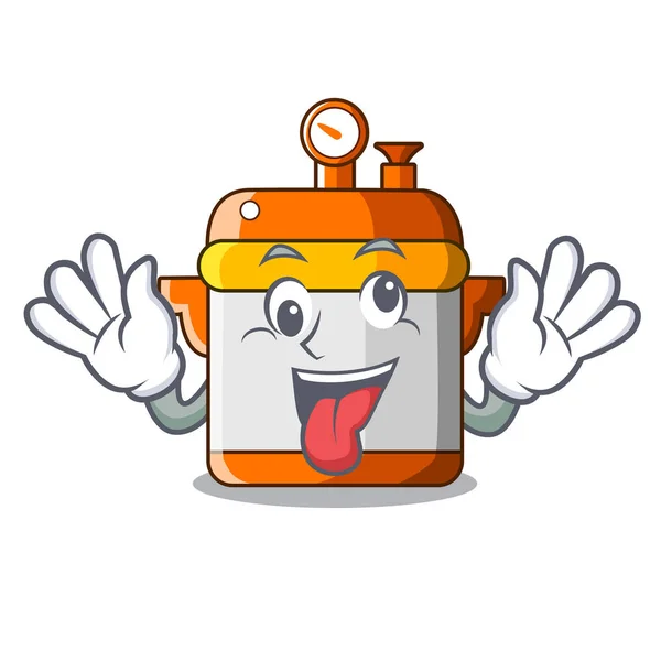 吉祥物上的疯狂电压力锅 — 图库矢量图片