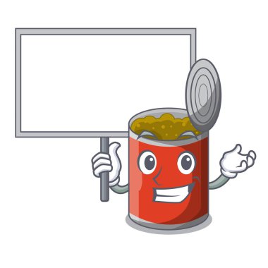 Yönetim Kurulu izole karikatür karakter konserve yiyecek getirmek