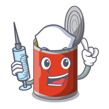 Hemşire metal gıda kutular bir karikatür