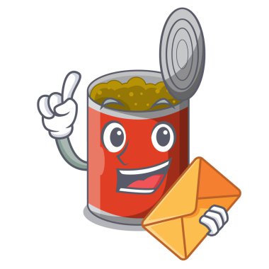 Zarf metal gıda kutular ile bir karikatür