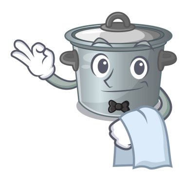 Garson çizgi film stok pot pişirme gıda kullanılan