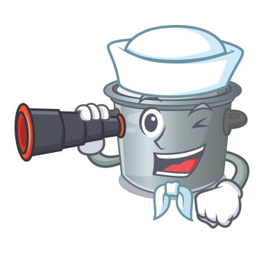 Denizci ile dürbün çizgi film stok pot pişirme gıda kullanılan