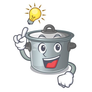 Bir fikir tencere stok pot maskotu izole var