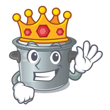 Kral tencere stok pot maskotu izole