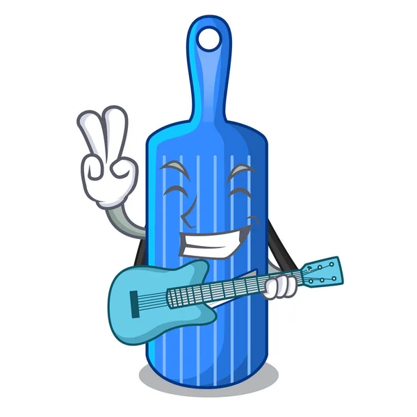 Mit Gitarren-Cartoon-Mandolinenschneider zum Schneiden von Gemüse — Stockvektor