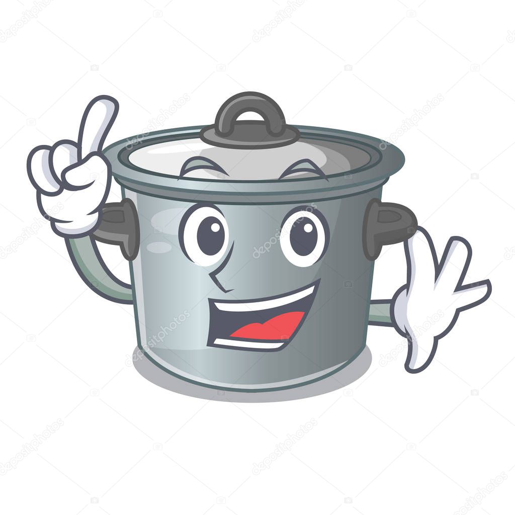 Finger cookware stock pot isolated on mascot