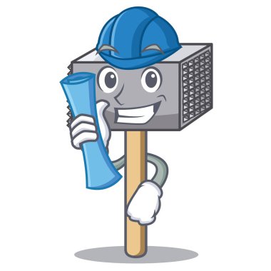 Mimar çekiç karikatür sirke et için