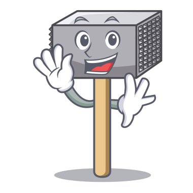 Sirke et için çekiç karikatür sallayarak